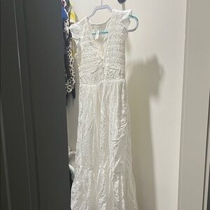 Anthropologie White Textured Dress